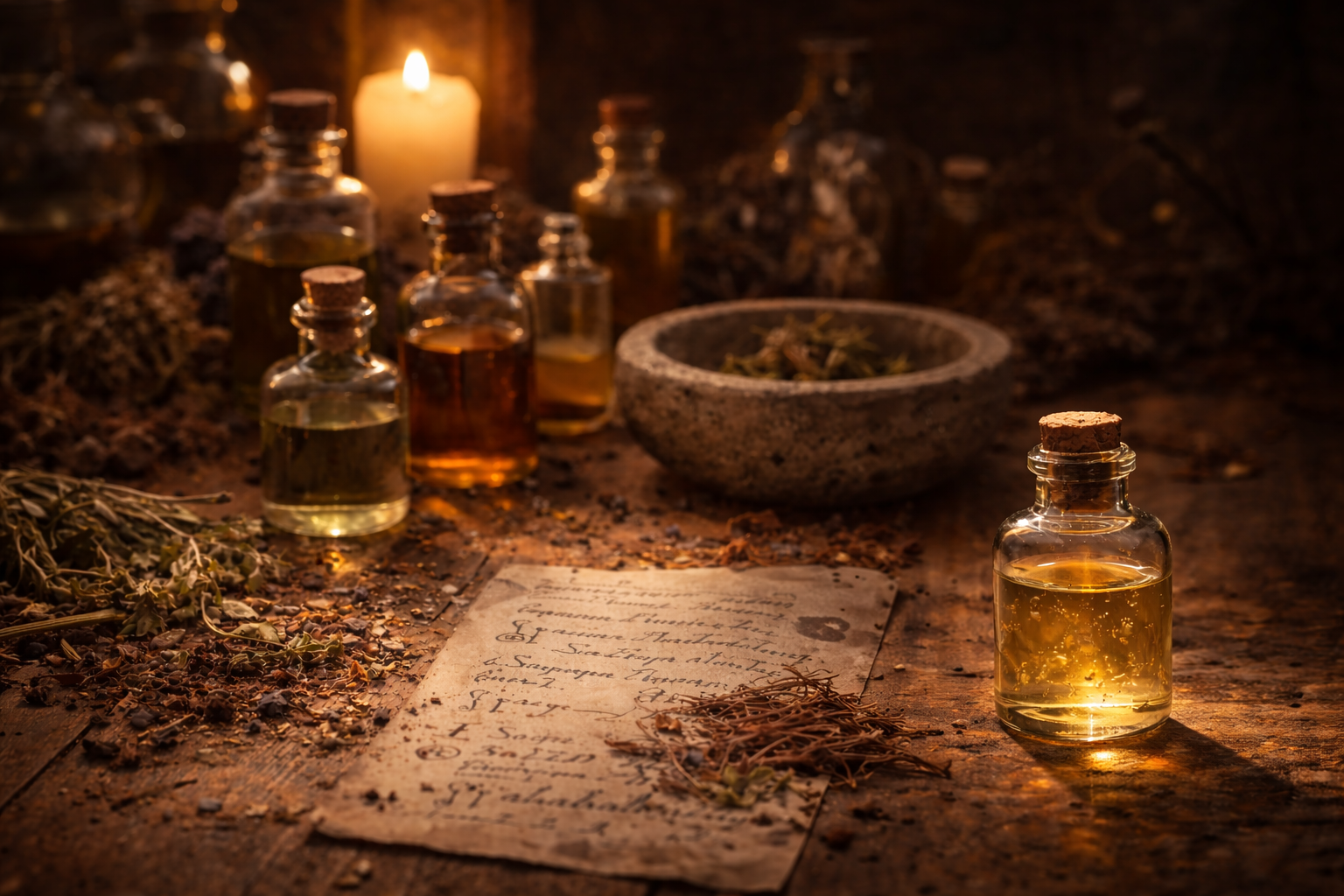 A calm mystical illustration of rune stones and gentle light