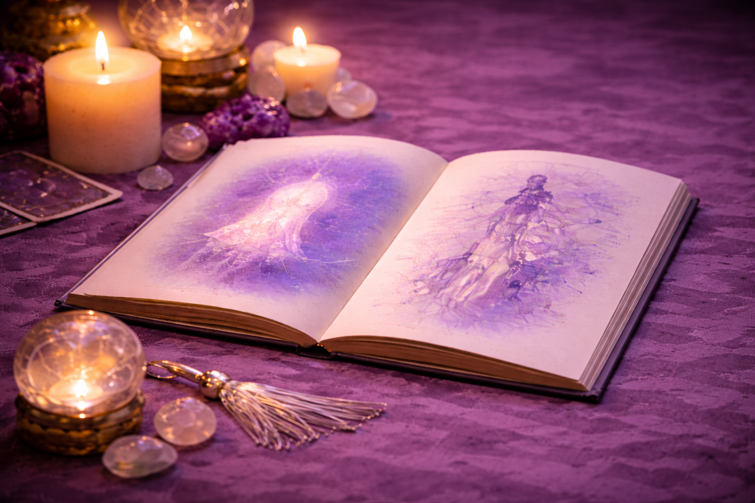 Rune stones on a dark cloth with soft candlelight